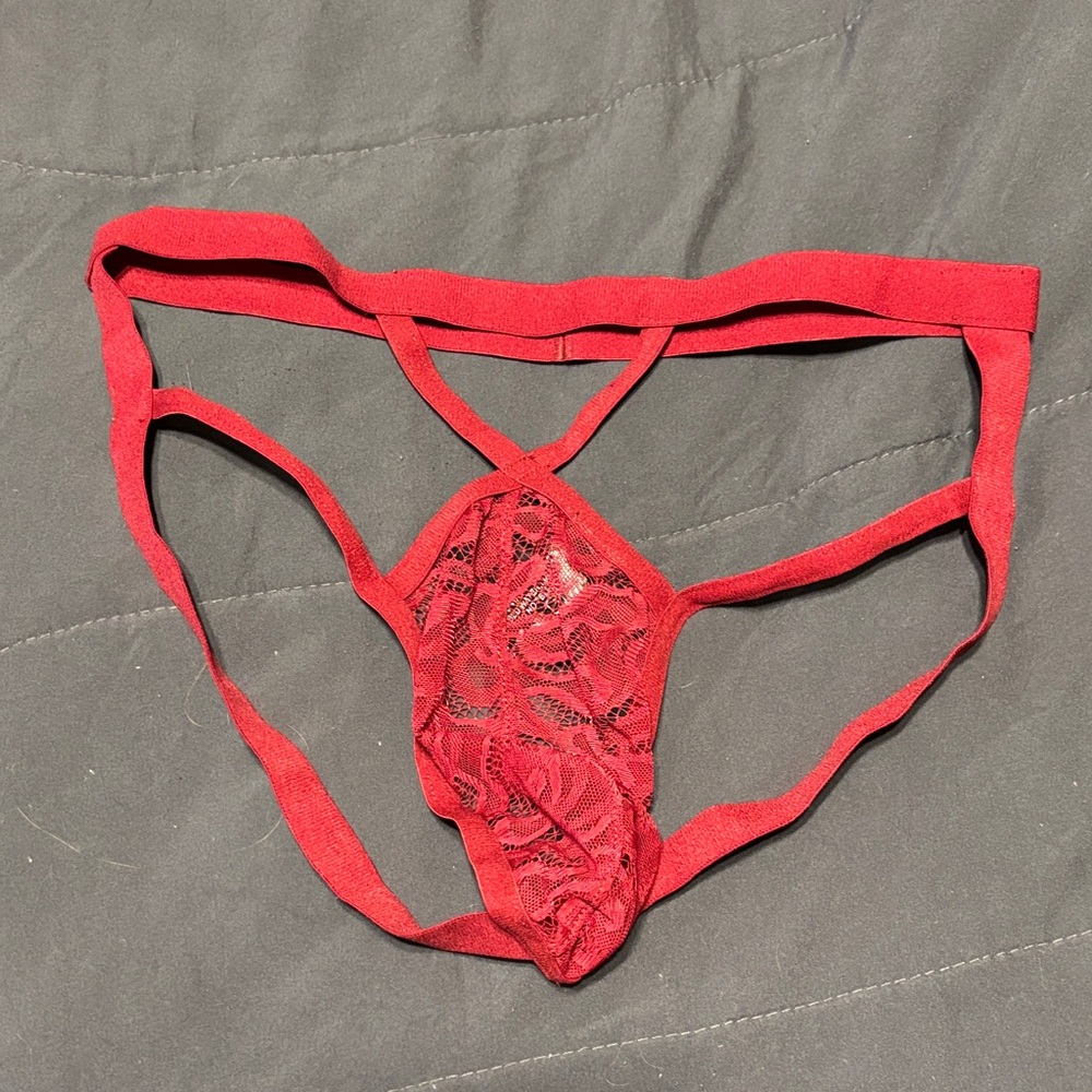 Elegant Red Lace Jock. (#64)